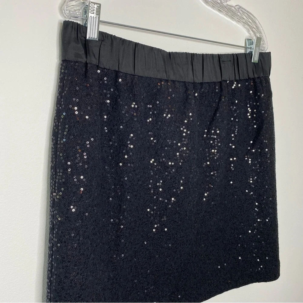 Loft Black Sequin Wool Blend Skirt